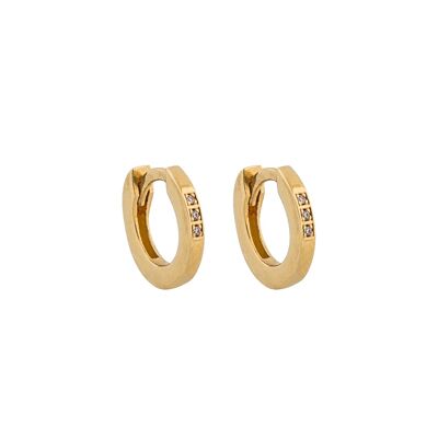 One round stone ear gold