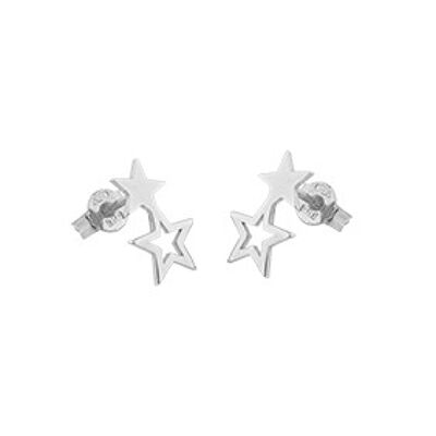 Double star ear silver