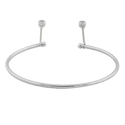 Brillante bracciale rigido doppio argento