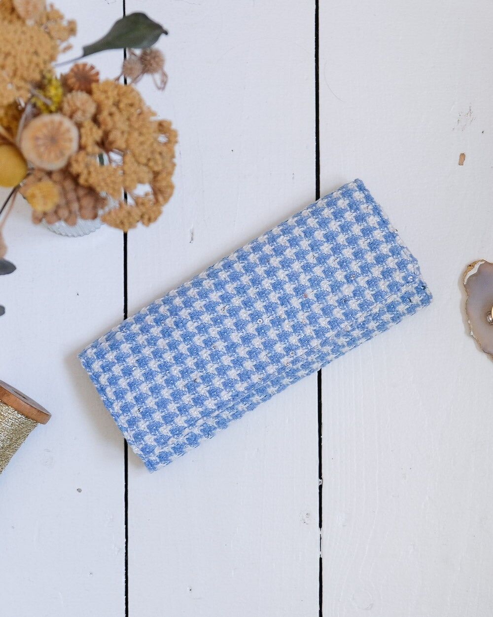 Pochette à bijoux Catherine en pied de poule