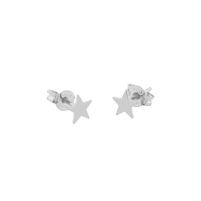 Doppia stella piccolo orecchio argento