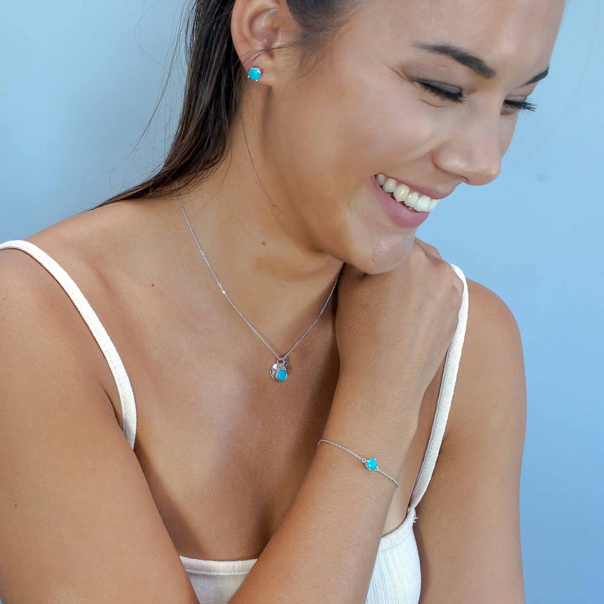 Pendente Birthstone di Dicembre - Turchese