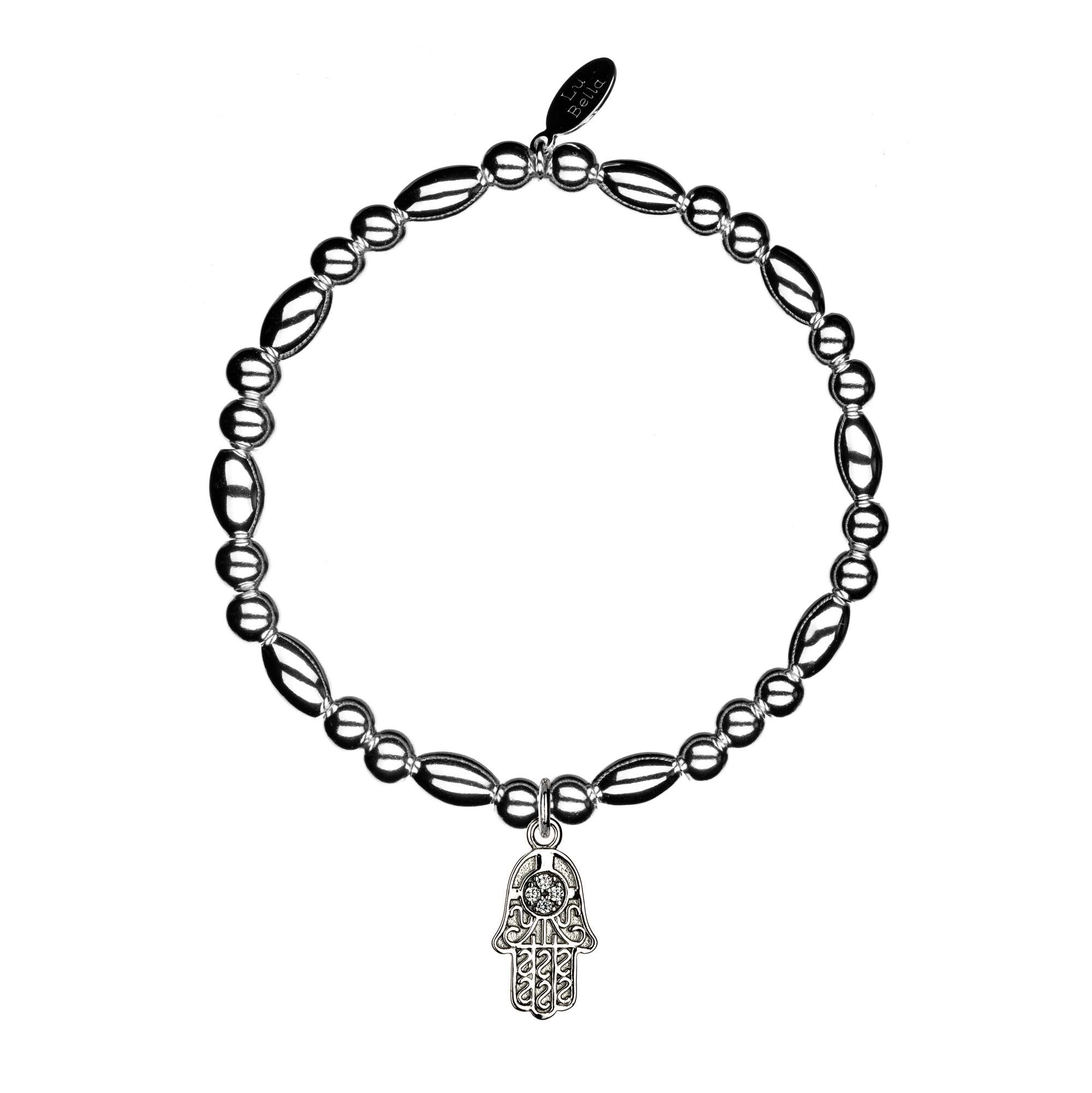 Braccialetto Hamsa Hand Evil Eye - Protettore ovale