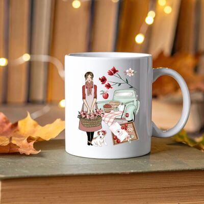 Mug en céramique d'automne "Cueillette Enchantée"
