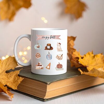 Taza de cerámica otoñal "Pequeños placeres de otoño"