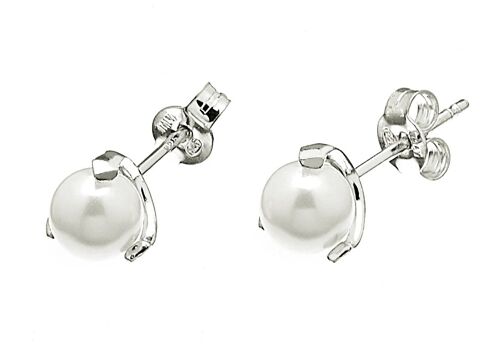 Pearl stud ear Silver