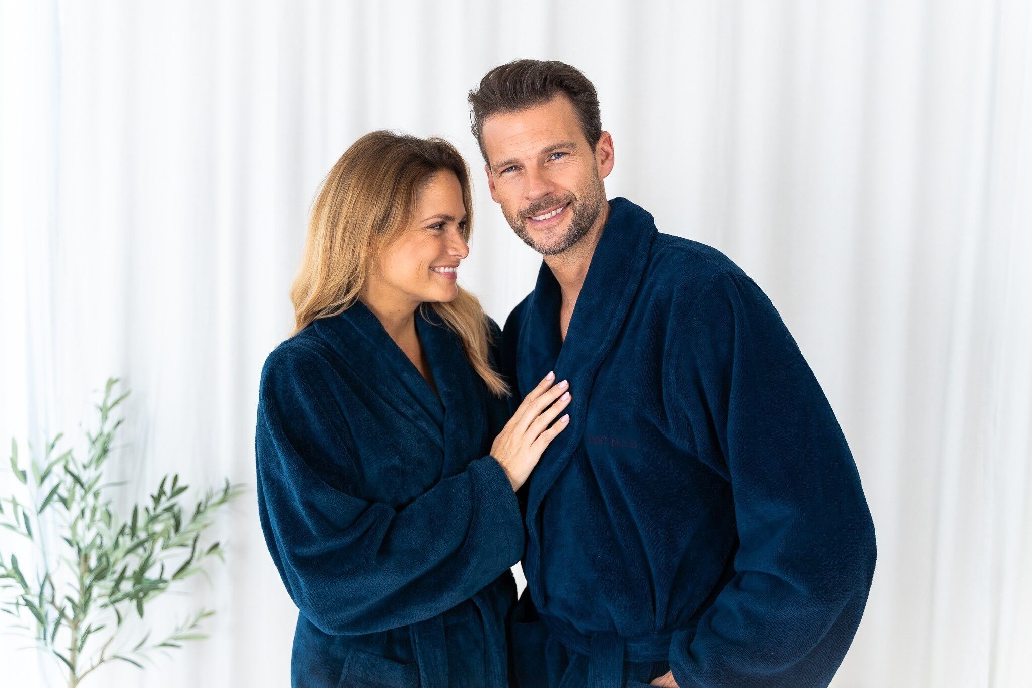 Teddy Bademantel - Dunkelblau