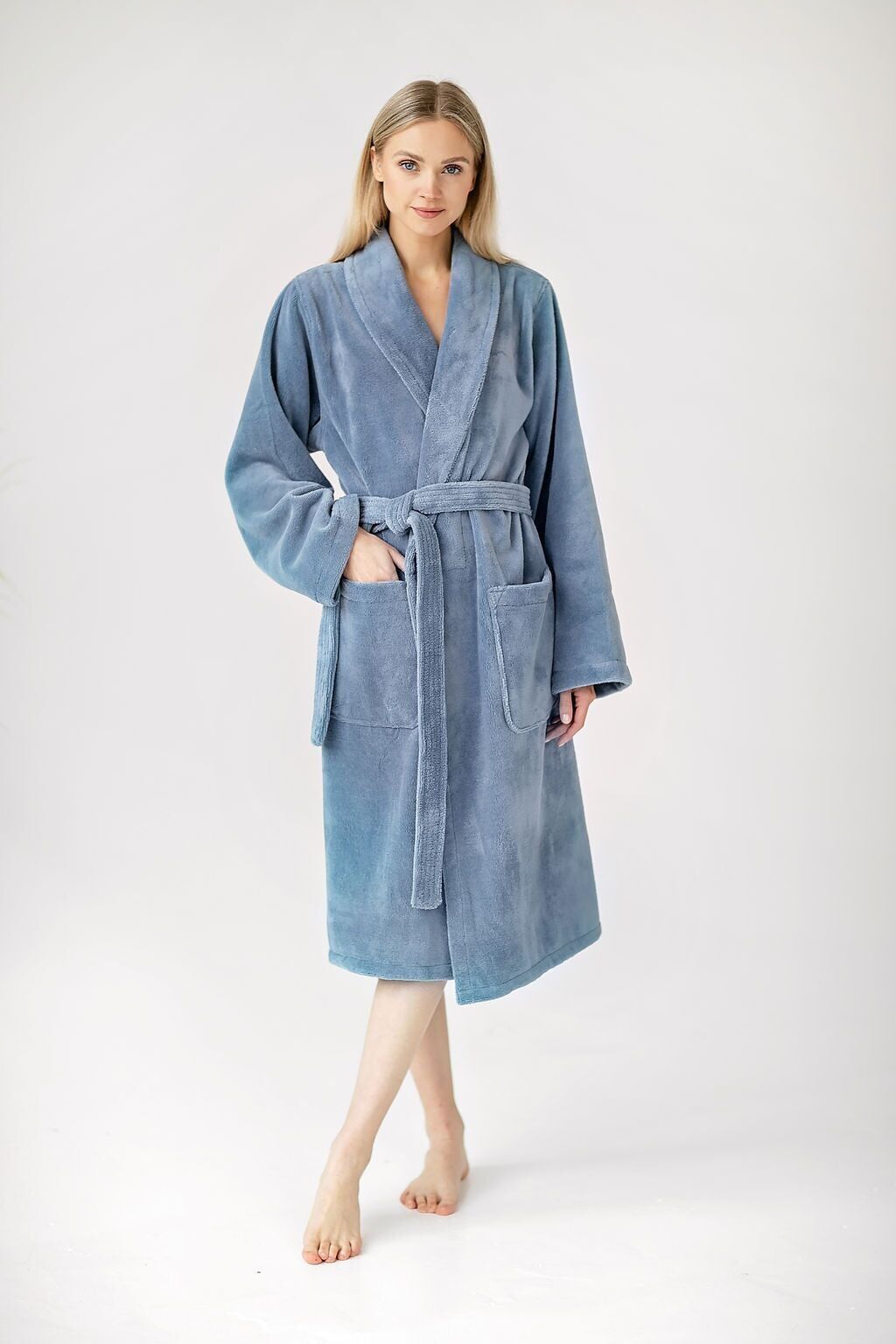Teddy-Bademantel - Jeans