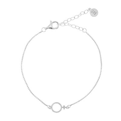 Brazalete de cadena de letras Venus plata