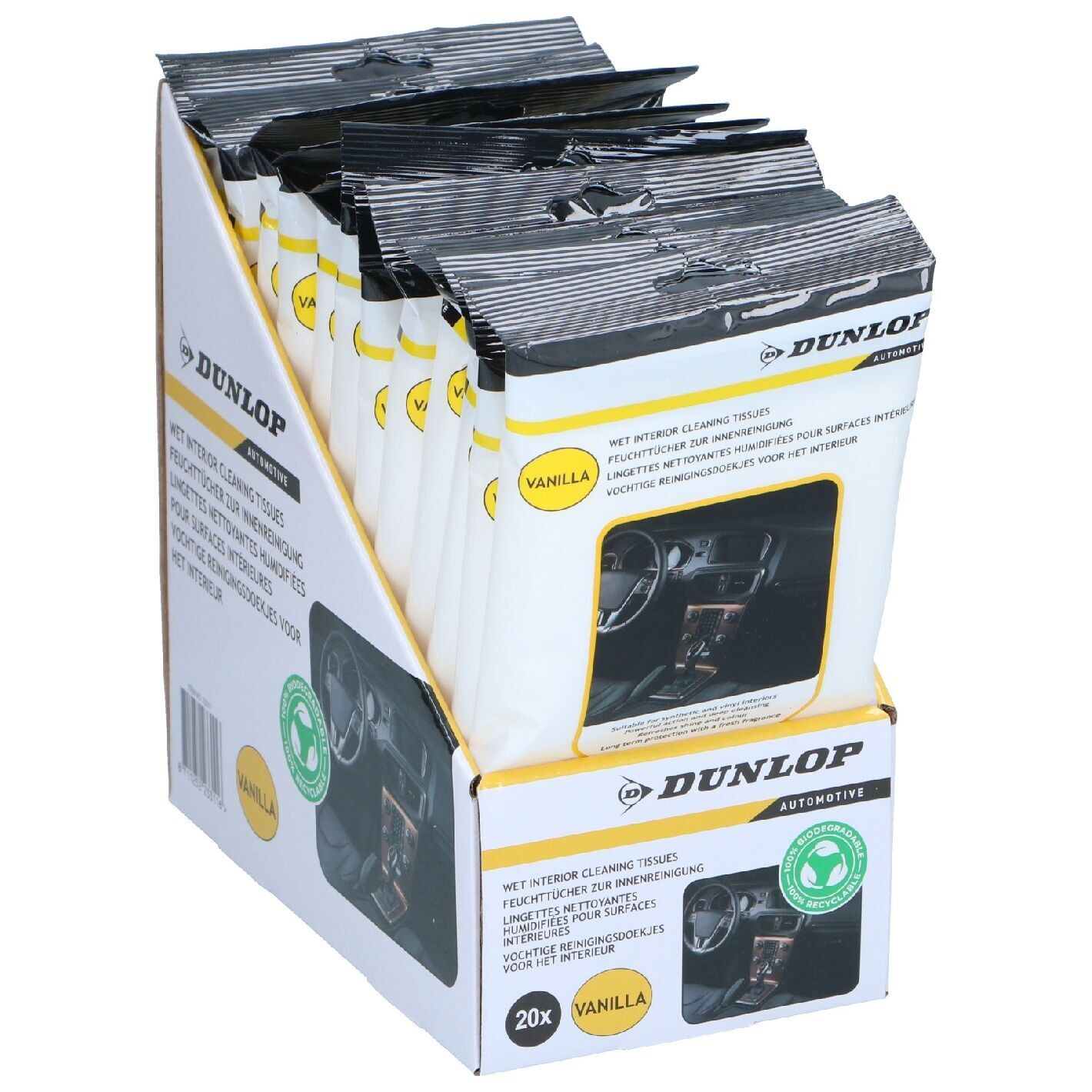 20 salviette detergenti per auto alla vaniglia