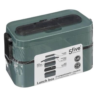 Lunch Box 2 Compartments With Cutlery