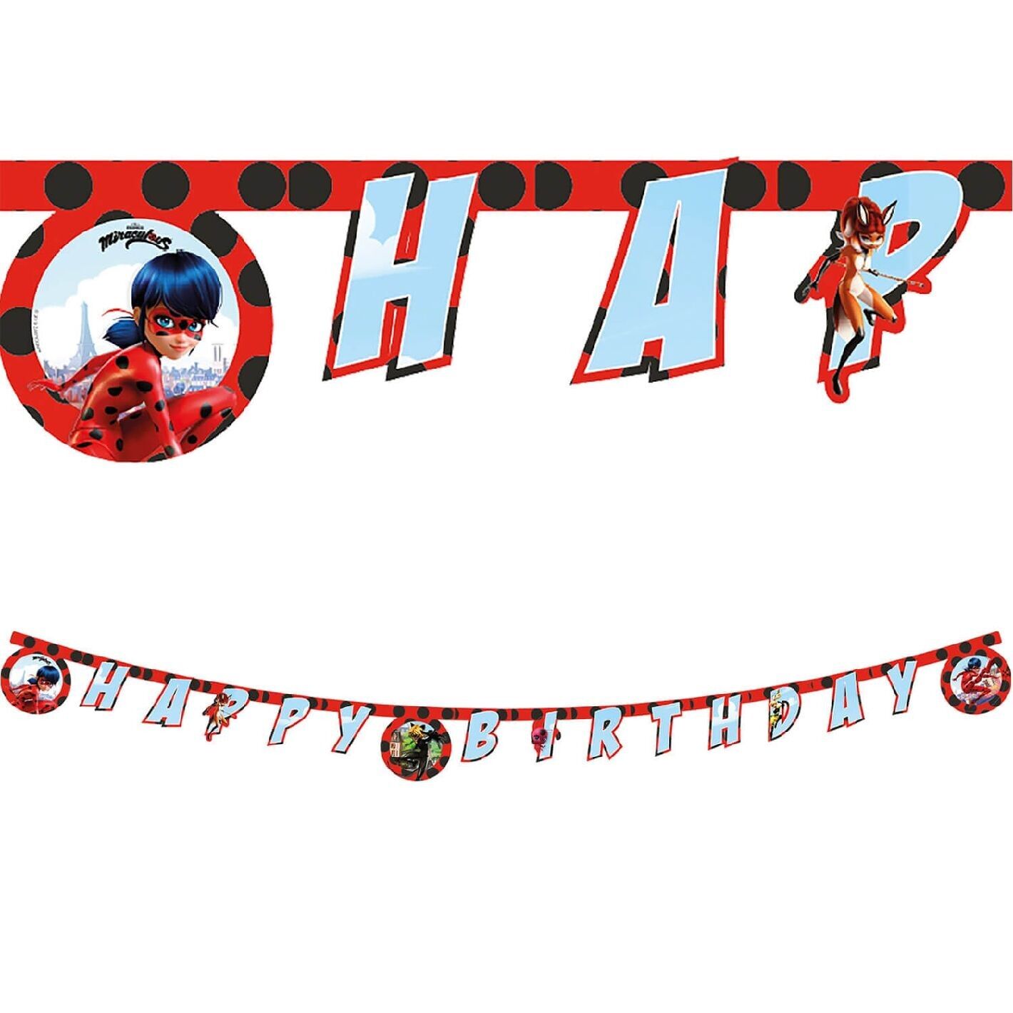 Miraculous Ladybug Happy Birthday Banner