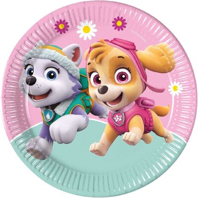 Platos de papel Skye y Everest de la Patrulla Canina x8