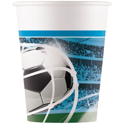 Vasos de papel para aficionados al fútbol x8
