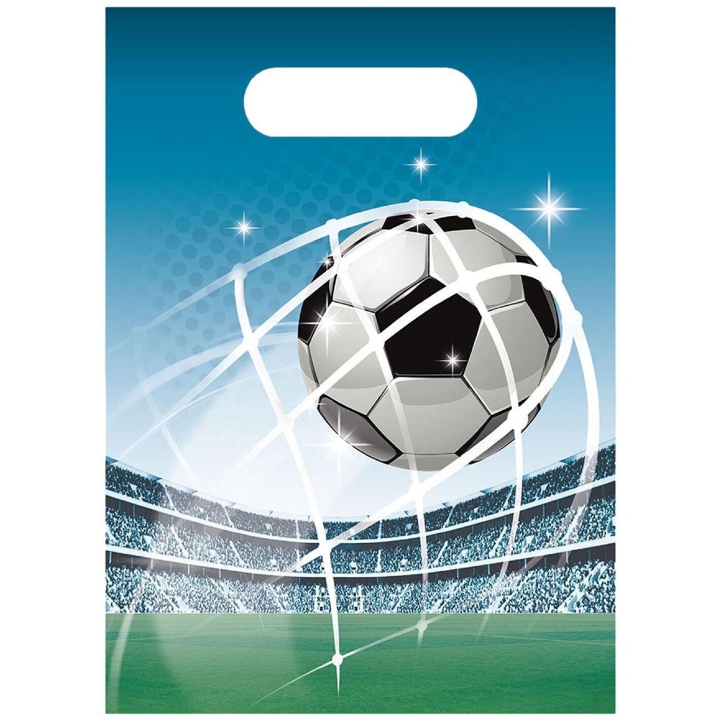 Plastik-Partytüten für Fußballfans x6
