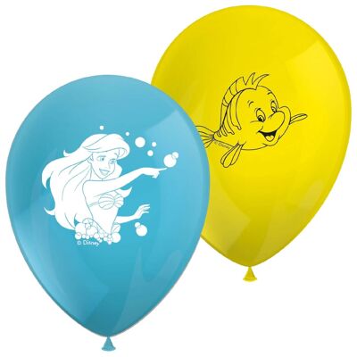 Globos de Látex Estampados Ariel Disney x8
