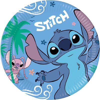 Platos de papel Stitch & Angel x8