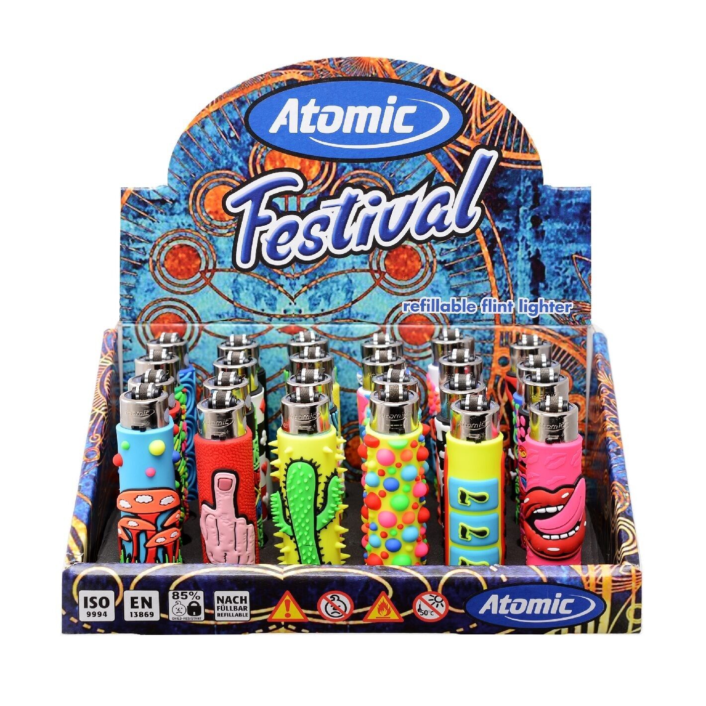 Encendedores de fundas Atomic Pop