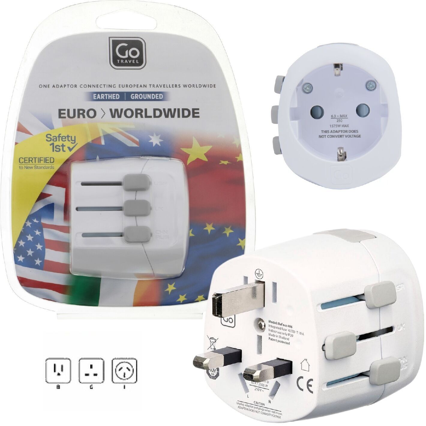 Adaptateur Universel EU vers USA/UK/AUSTRALIE/CHINE