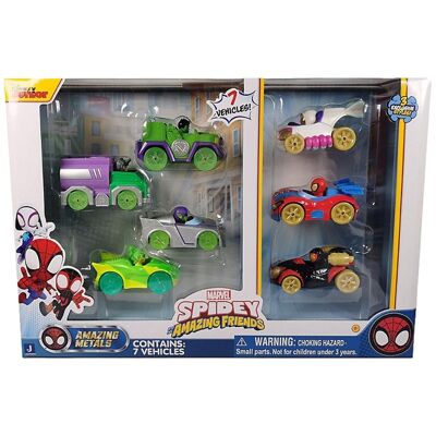 Set 7 veicoli in metallo Marvel Spidey