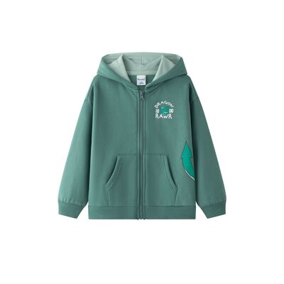Chaqueta Con Capucha De Punto Perchado De Niño