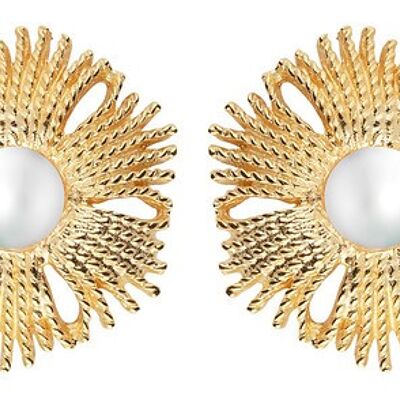 Gatsby grosse perle d'oreille or