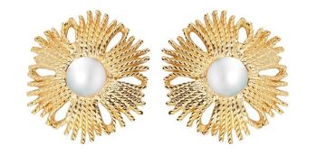 Gatsby grosse perle d'oreille or