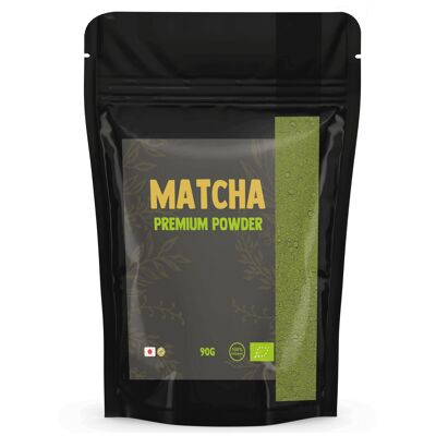 Cupplement - Matcha Premium 90 Gram - Organic - Without Bamboo Whisk & Whisk - Culunary Tea Powder - Starter set - Latte - Broom - Japan - Powder - Tea