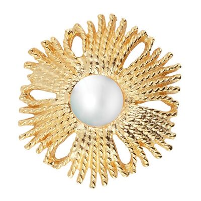 Gatsby pearl brooch / pendant gold