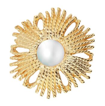 Broche perle Gatsby / pendentif or