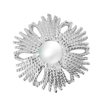 Broche / colgante de perlas Gatsby plata