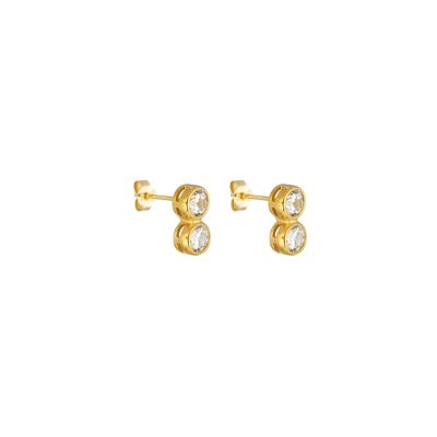 Cubic twin ear gold