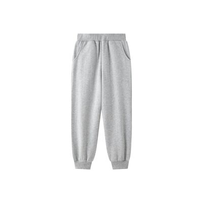 Pantaloni lunghi in maglia spazzolata grigio chiaro da ragazzo