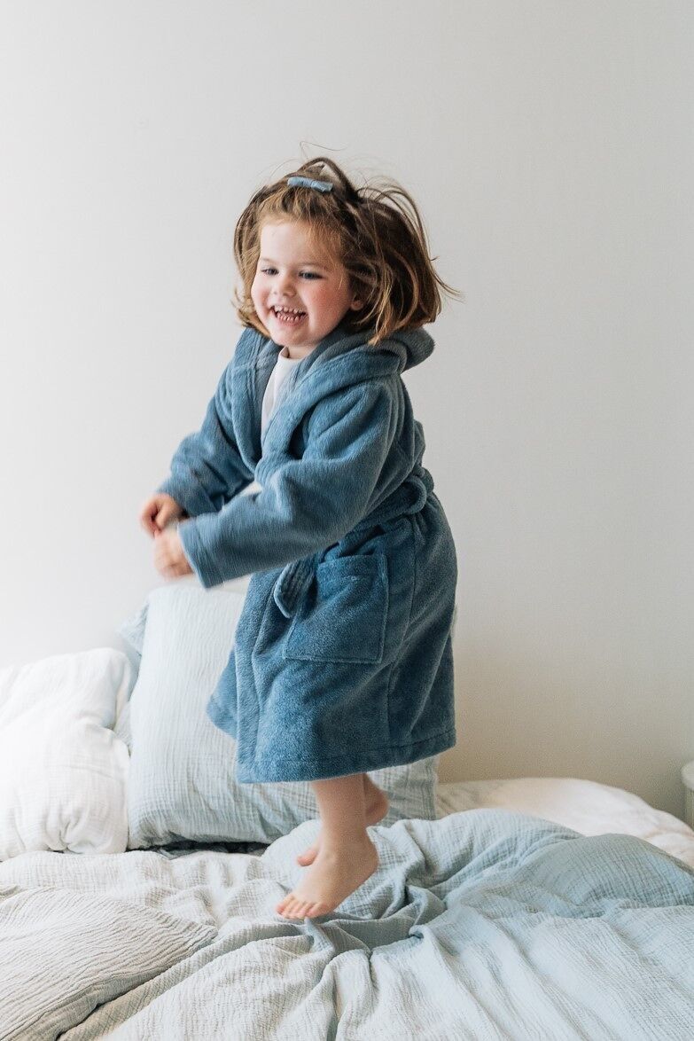 Teddy Kids - Bademantel mit Kapuze - Jeans