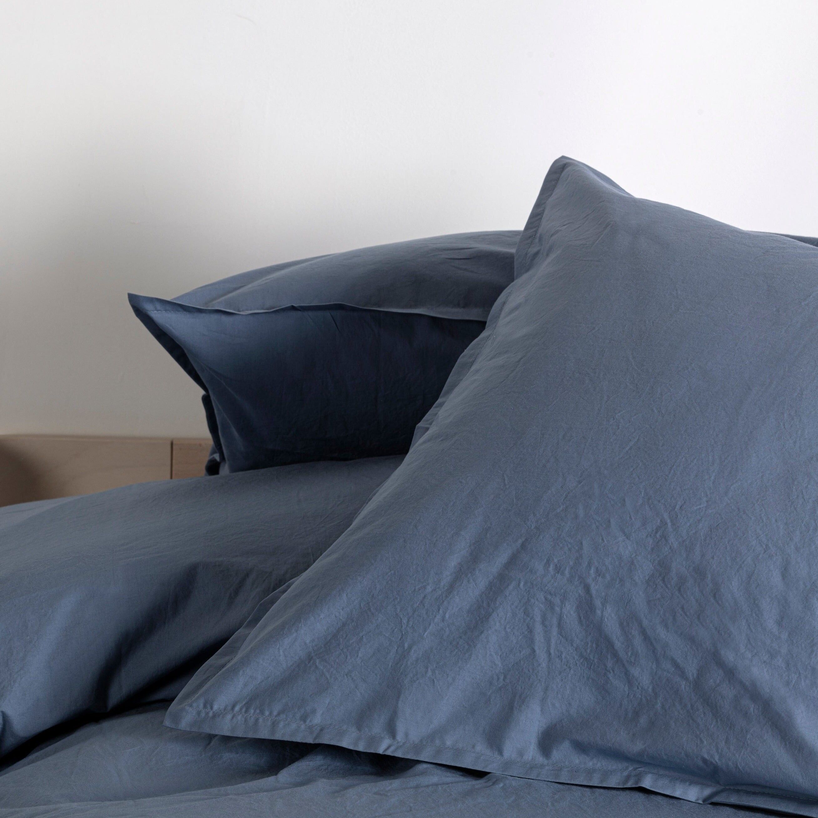 Gewaschener Perkal - Bettbezug - Jeans