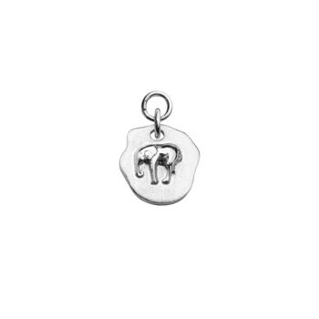 Pendentif éléphant lettres pour créoles argent