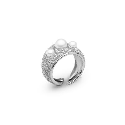 Bague bulle perle argent 16,5