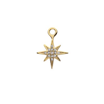 Letters one star pendant for hoops gold