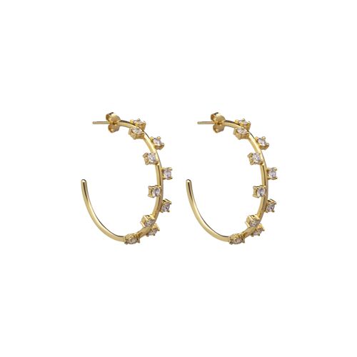 Cubic hoop ear gold