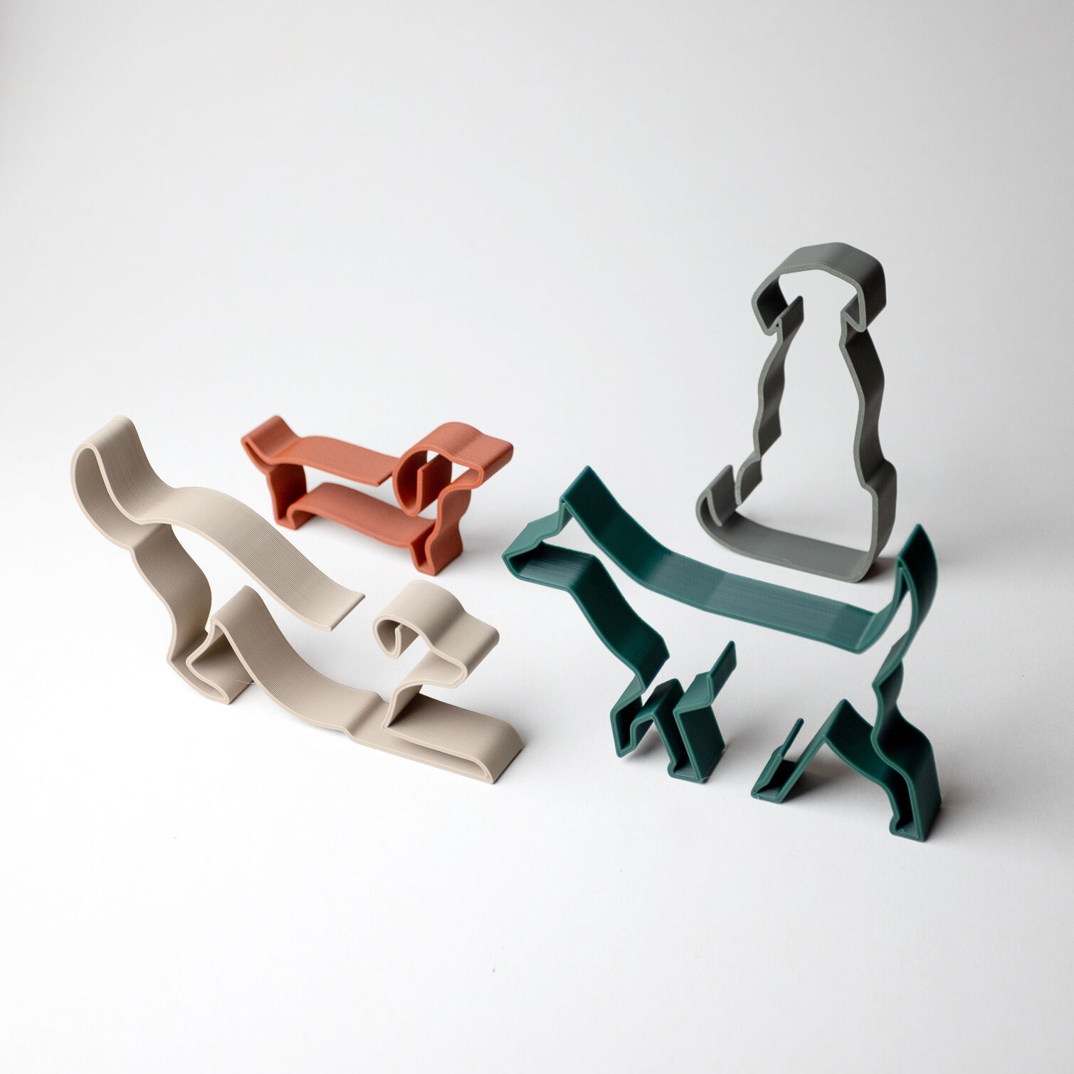 Set of 4 Dogs - made in France from natural materials