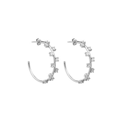 Cubic hoop ear silver