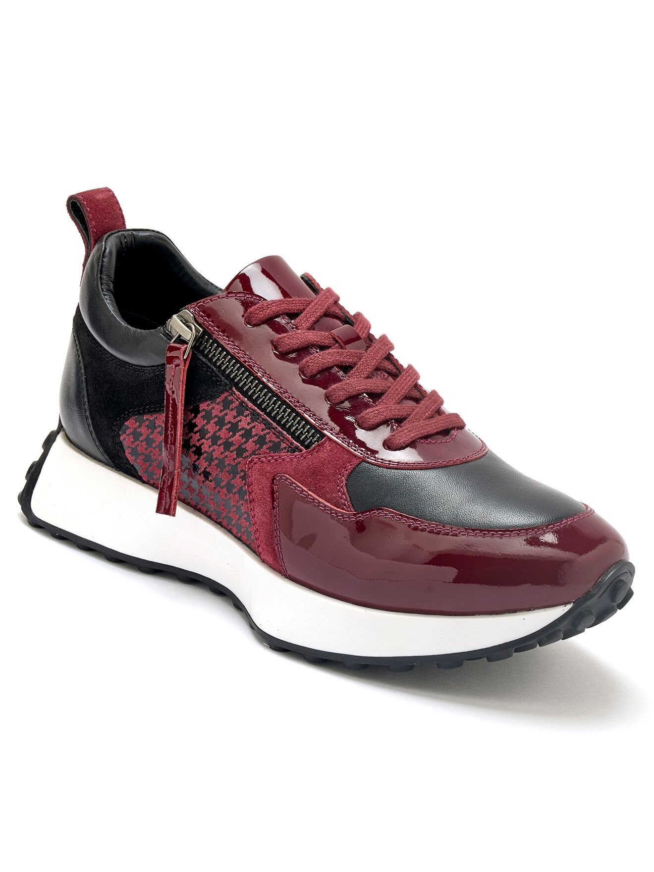 Sneakers con zip in pelle liscia e vernice (2011368_0026)