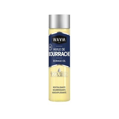 WAAM Cosmetics - Bio-Borretsch-Pflanzenöl - 100 % rein und natürlich - Erste Kaltpressung - Pflegendes, weichmachendes und revitalisierendes Öl - Gesicht, Körper und Haare - 100 ml
