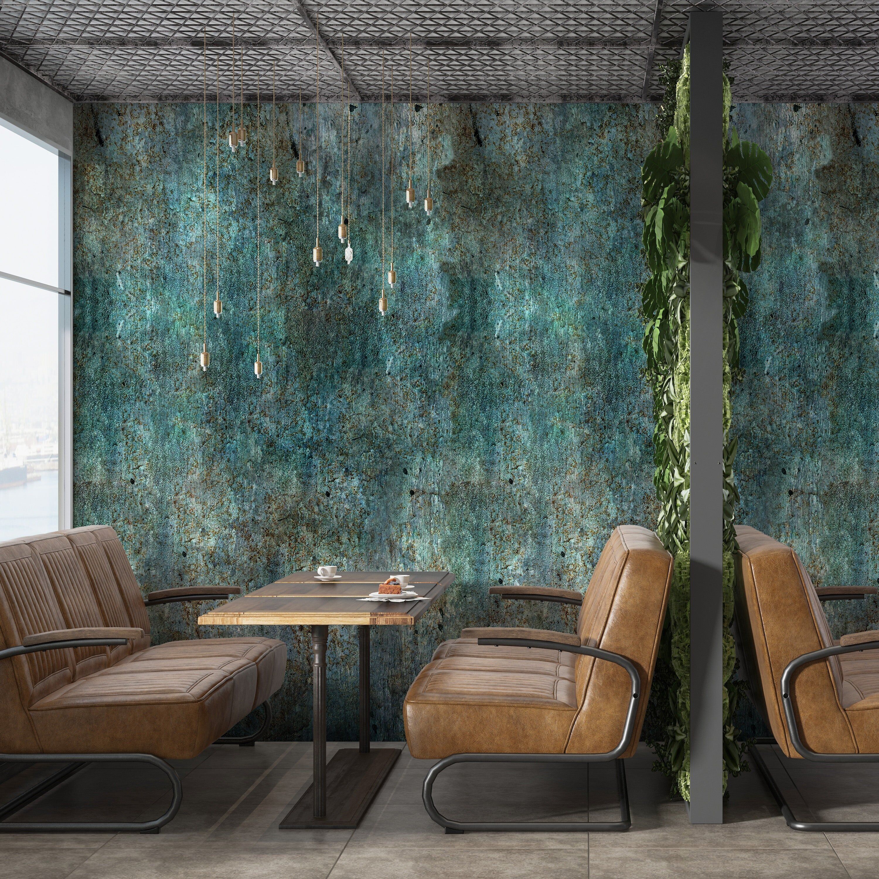 Papel pintado fotográfico Melli Mello acero azul Azul