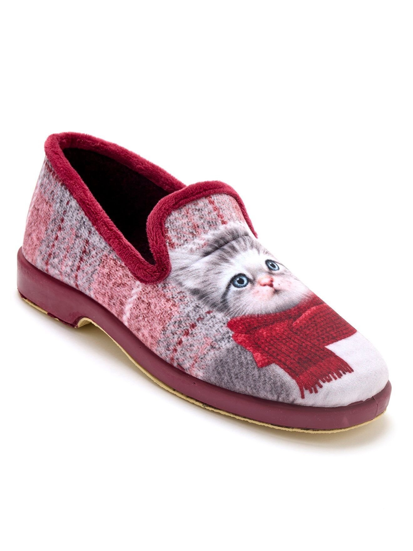 Ciabatte in felpa con fantasia gattini (2011339_0020)