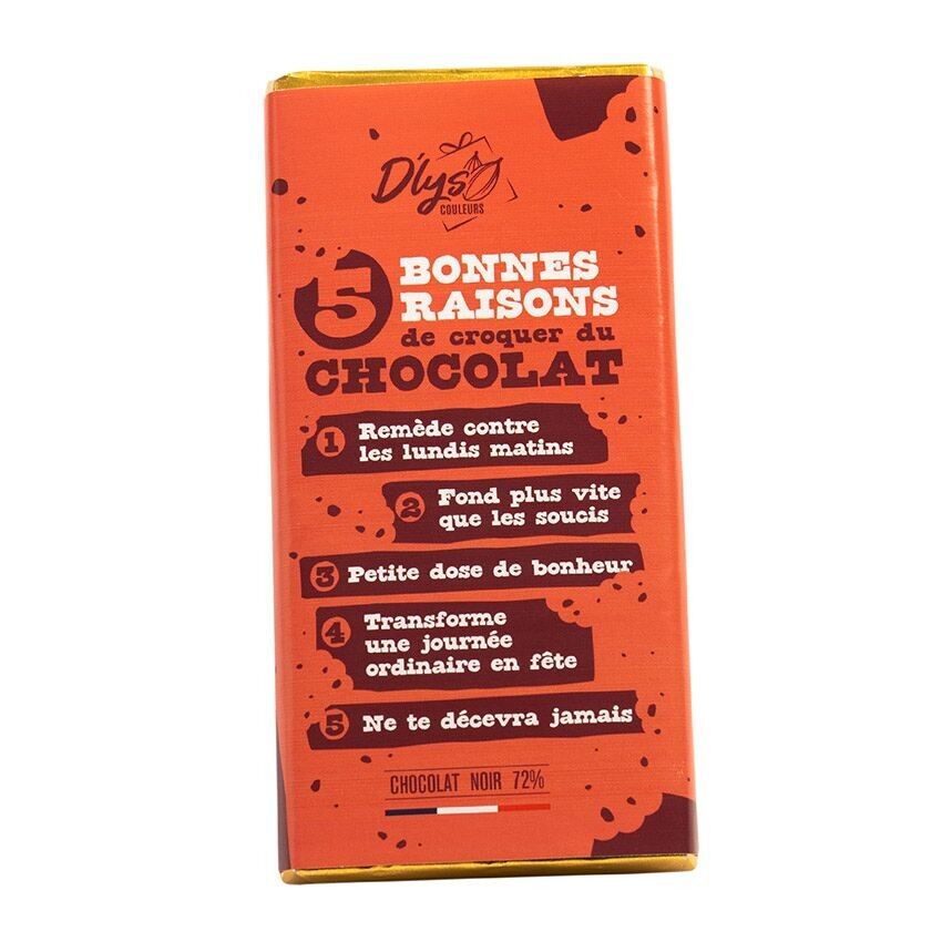Tafel Schokolade „5 gute Gründe“ – 72 % dunkle Schokolade