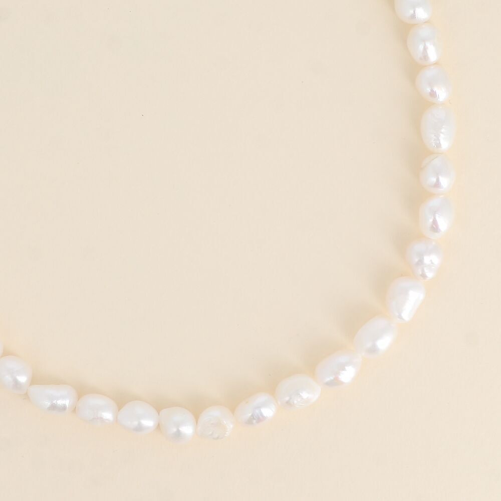 Halskette an Kordel – 8 mm Süßwasserperlen