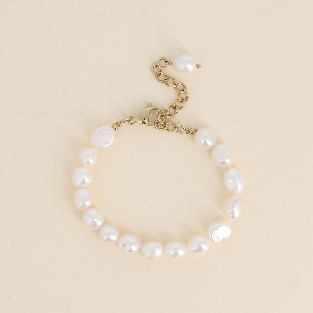 Kordelarmband – 8 mm Süßwasserperlen