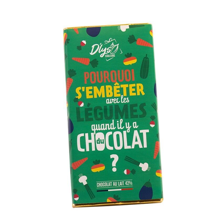 Barra de chocolate "Sin Verduras pero con Chocolate" - Chocolate con leche 42%