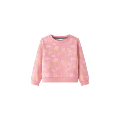 Sweat-shirt à manches longues en tricot brossé pour fille